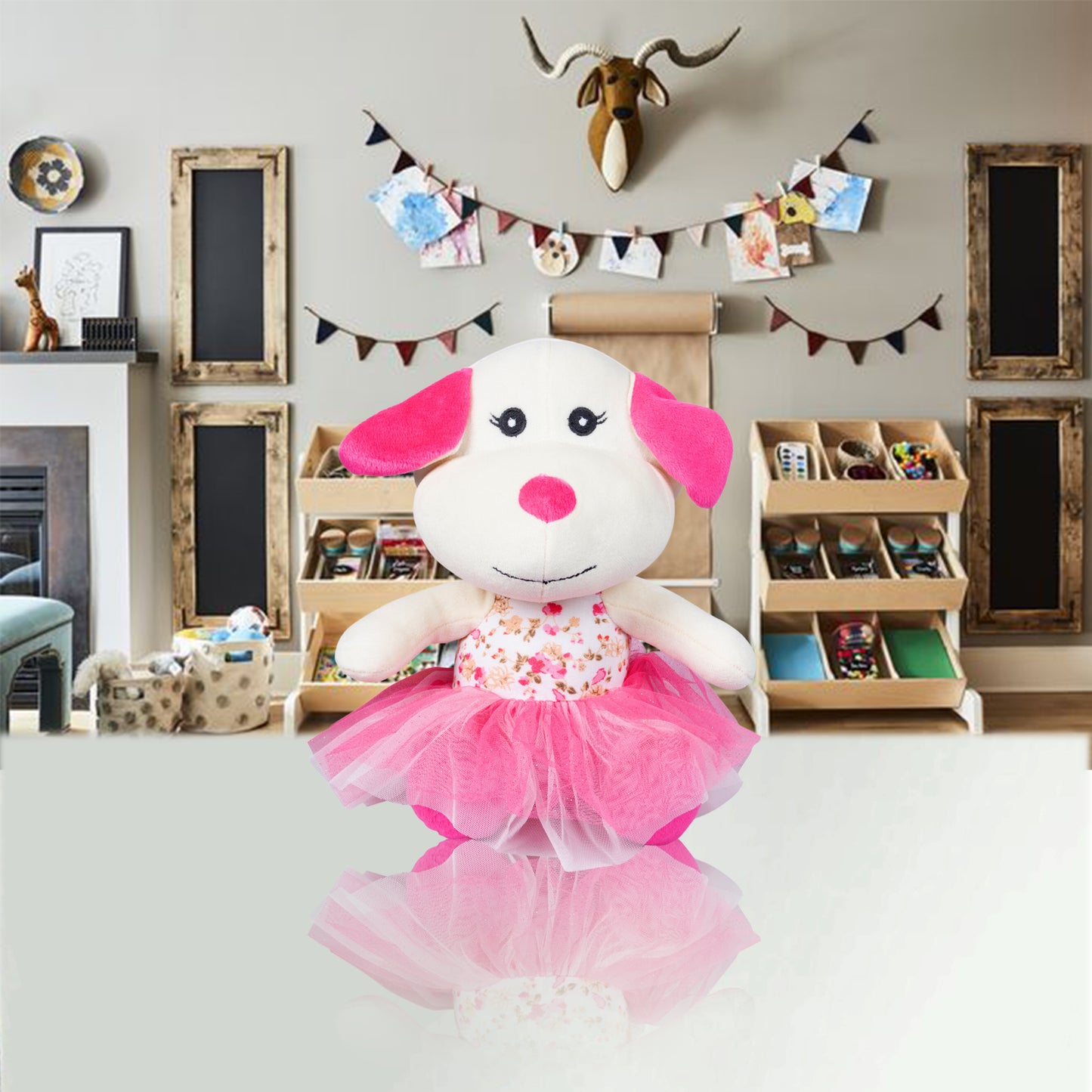 Snoopy Dog Smoke Grey and Biscuit Brown soft toy