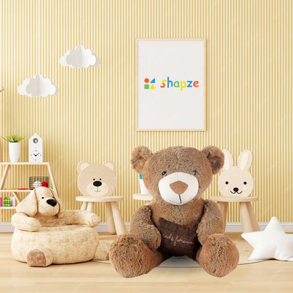 Teddy Bear Furry brown bear with pillow