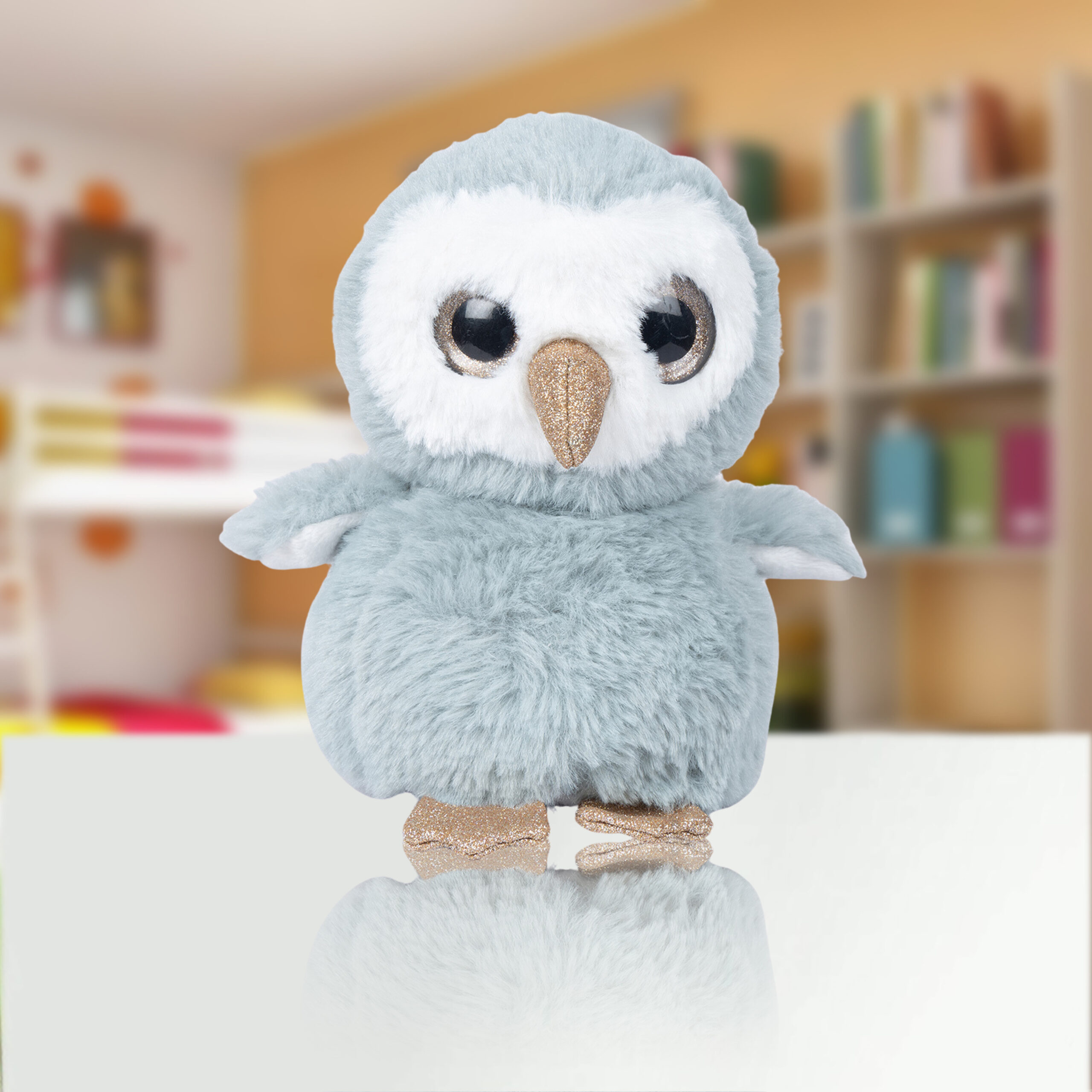 Puffy Plush Owls – Grey